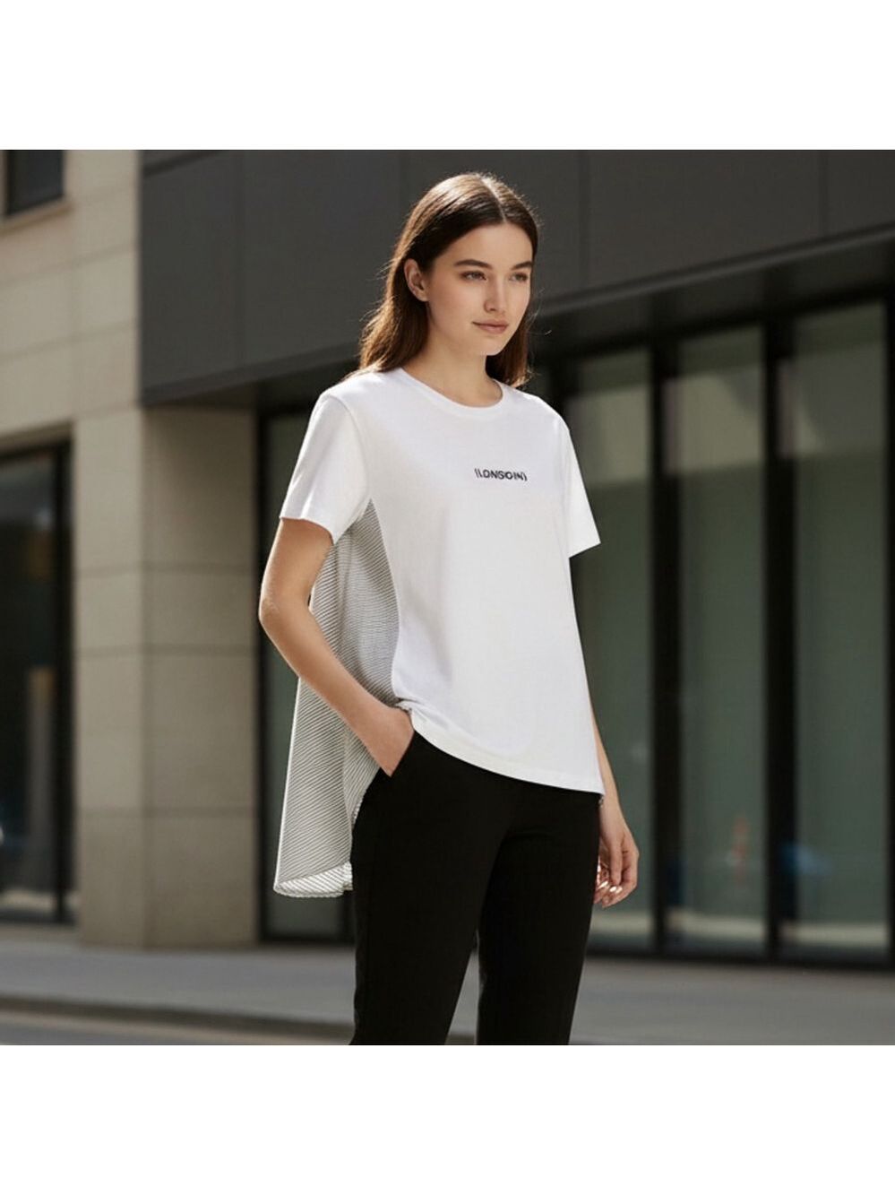 zara women white cotton tunic t-shirt London Sz L